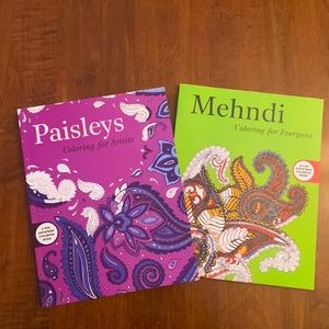 Two Adult Coloring Books (46 pages each)